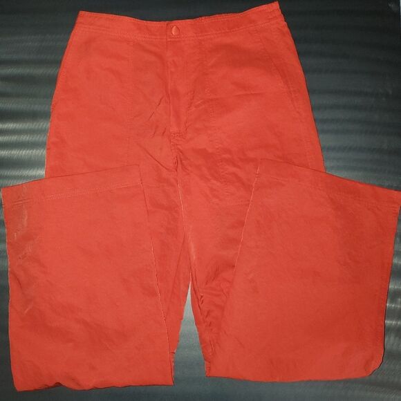 Anthropologie Stella Nova Quinn Utility Pants Orange Relaxed Fit Nylon Medium - Picture 2 of 16